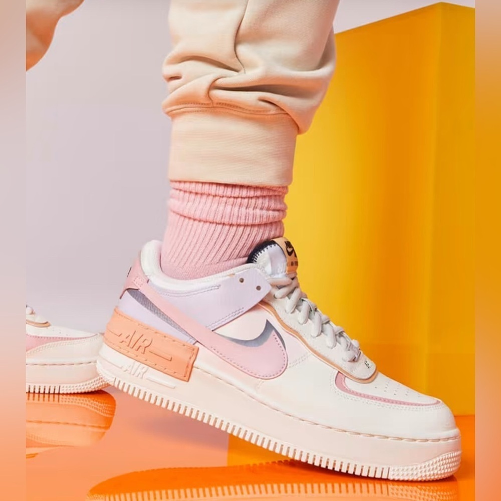 Nike Women's Air Force 1 Shadow - Cream and Pink